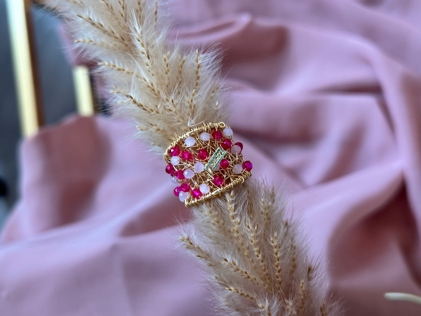 Mavi Handmade Jewelry Pink Purple White Genesis Ring Pink