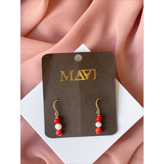 Mavi Handmade Jewelry Red Silver Green and burgundy Dangle dangle Red